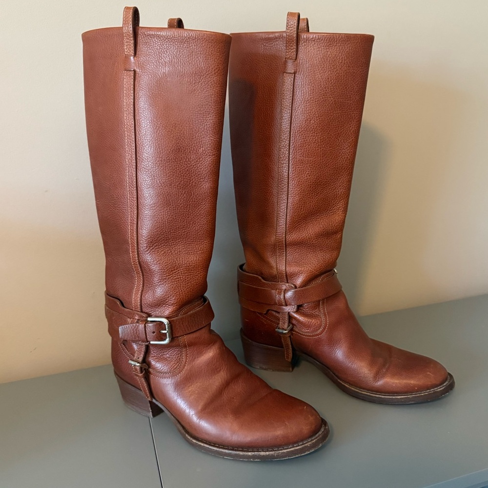 Ralph Lauren Collection Purple Label Brown Leather Riding Boots Women’s 8 Italy